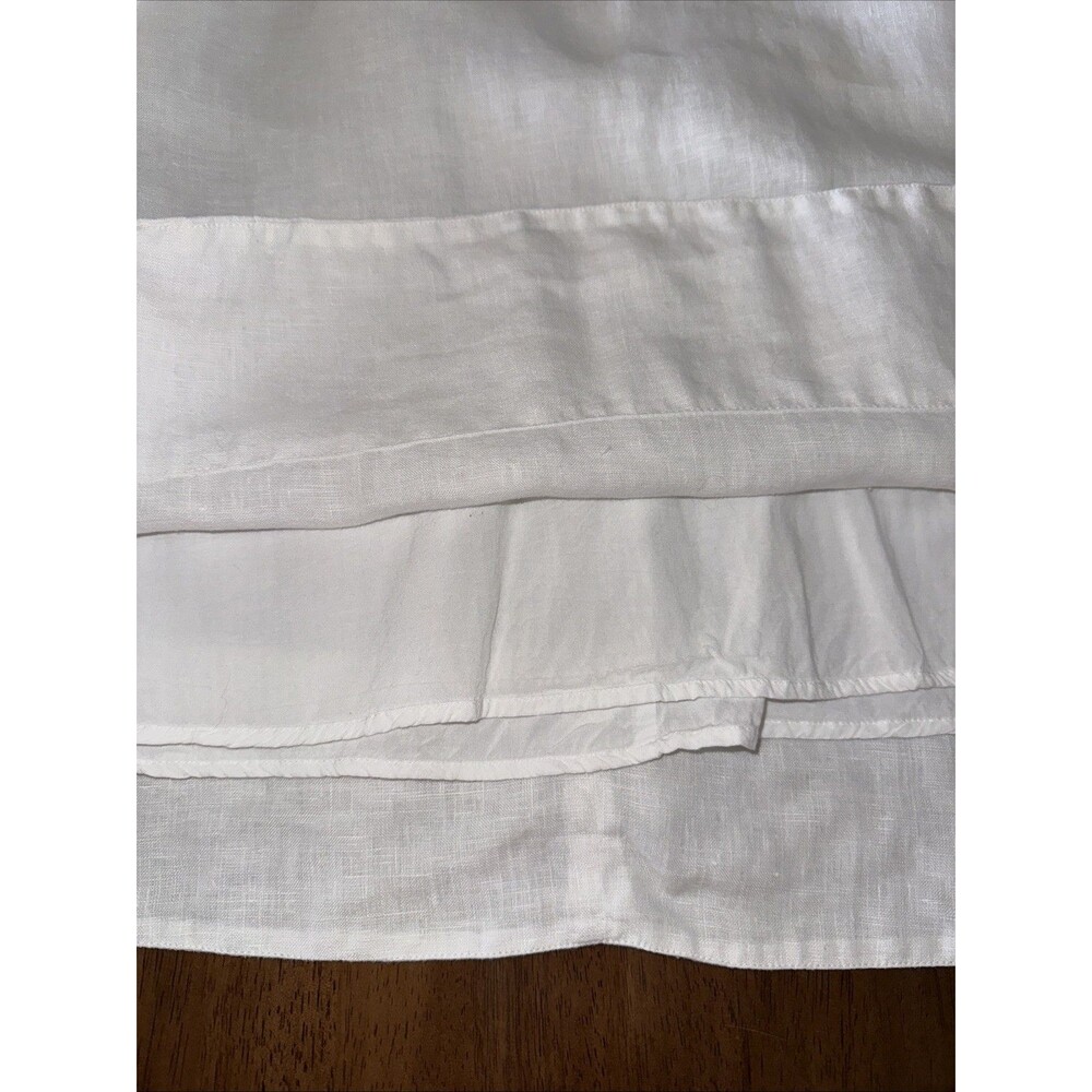 J.Crew White Linen Sleeveless Shift Dress Lightweight Back Button Minimalist S - Picture 6 of 14
